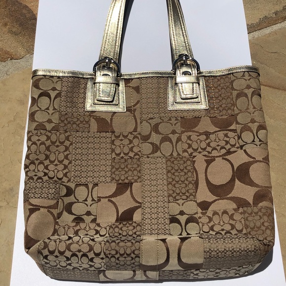 Authentic Coach Gold Tote - Picture 1 of 11